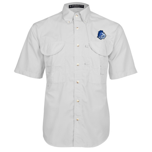  White Fishing Shirt Performance Short Sleeve - Warrior Helmet