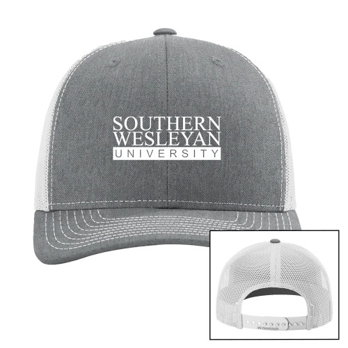  Richardson Heather Grey/Light Grey Trucker Hat - University Wordmark