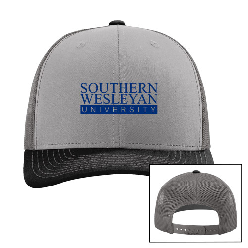  Richardson Grey/Charcoal/Black Trucker Hat - University Wordmark