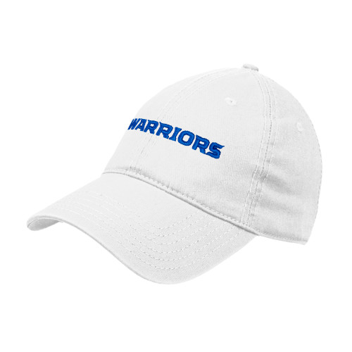  White Unstructured Adjustable Low Profile Hat - Warriors