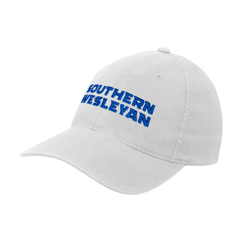  White Flexfit Structured Low Profile Hat - Southern Wesleyan