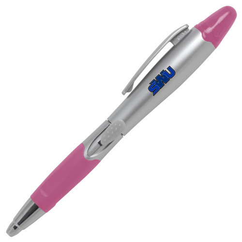  Silver/Pink Blossom Pen/Highlighter - SWU