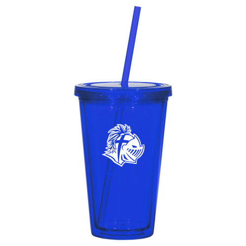  Madison Double Wall Blue Tumbler w/Straw 16oz - Warrior Helmet