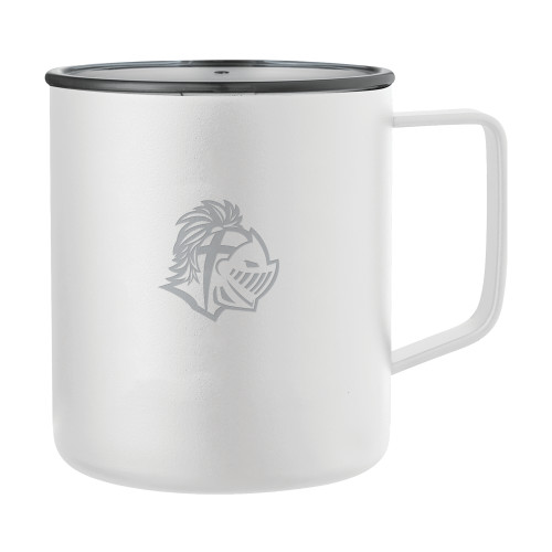  Rover Camp Vacuum Insulated White Mug 14oz - Warrior Helmet  Engraved