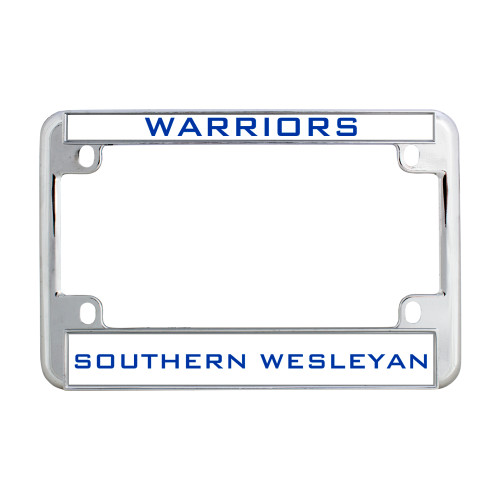  Metal Motorcycle License Plate Frame in Chrome - Warriors