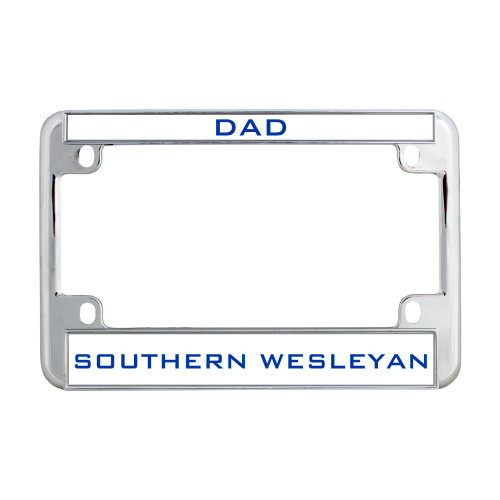  Metal Motorcycle License Plate Frame in Chrome - Dad