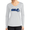 Thumbnail image for  Womens White Performance Long Sleeve V Neck Shirt