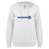 Thumbnail image for  ENZA Womens White V Notch Raw Edge Fleece Hoodie