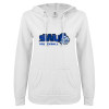 Thumbnail image for  ENZA Womens White V Notch Raw Edge Fleece Hoodie