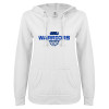 Thumbnail image for  ENZA Womens White V Notch Raw Edge Fleece Hoodie