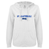 Thumbnail image for  ENZA Womens White V Notch Raw Edge Fleece Hoodie