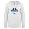 Thumbnail image for  ENZA Womens White V Notch Raw Edge Fleece Hoodie