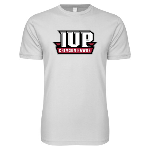  Next Level White SoftStyle T Shirt - IUP Hawks Banner