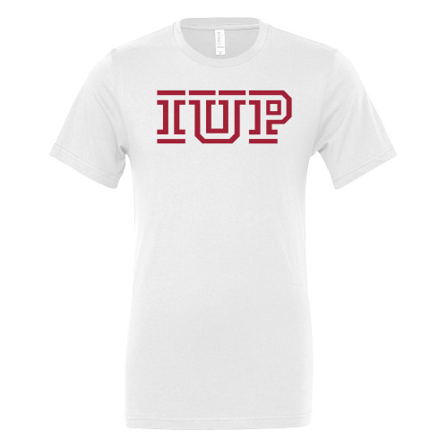  Bella + Canvas White Jersey Cotton T Shirt - IUP Logo