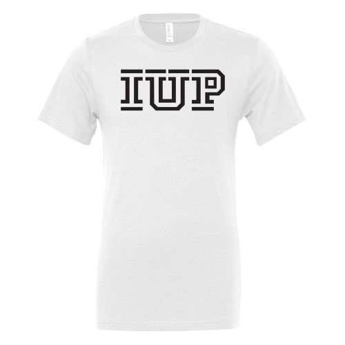  Bella + Canvas White Jersey Cotton T Shirt - IUP Logo