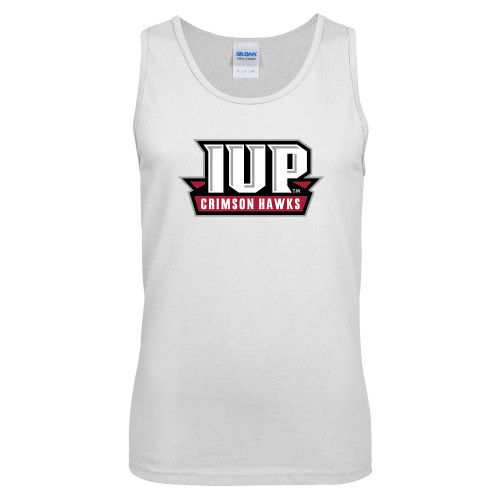 White Tank Top - IUP Hawks Banner