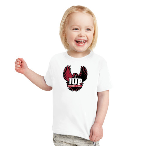  Toddler White T Shirt - IUP Hawk Wings