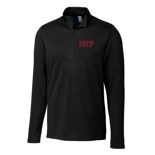  C&B Black Clique Ice Pique Half Zip - IUP Logo