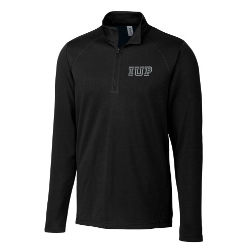  C&B Black Clique Ice Pique Half Zip - IUP Logo