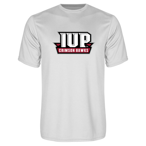  White Performance Tee - IUP Hawks Banner