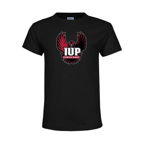  Youth Black T Shirt - IUP Hawk Wings