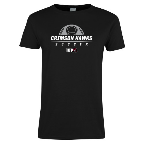  Womens Black Short Sleeve Tee - Soccer