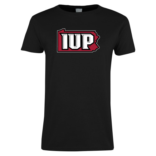  Womens Black Short Sleeve Tee - Crimson Hawks