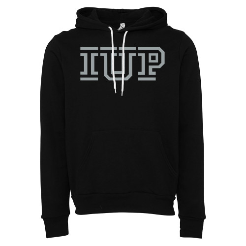  Bella + Canvas Black Fleece Hood - IUP Logo