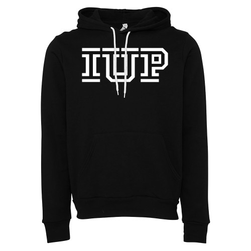  Bella + Canvas Black Fleece Hood - IUP Logo