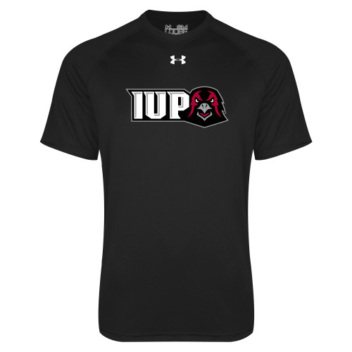  Under Armour Black Tech Tee - IUP Hawk Head