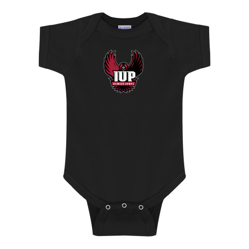  Black Infant Onesie - IUP Hawk Wings