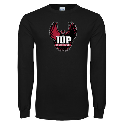  Black Long Sleeve T Shirt - IUP Hawk Wings
