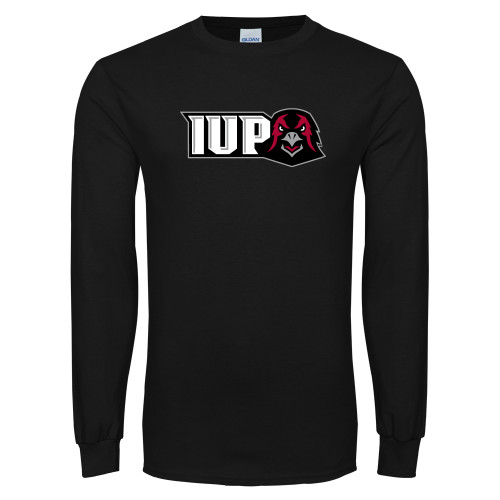  Black Long Sleeve T Shirt - IUP Hawk Head
