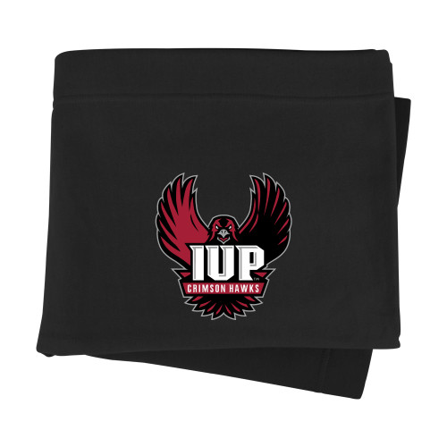  Black Sweatshirt Blanket - IUP Hawk Wings