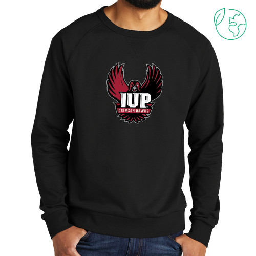  Allmade Black Organic French Terry Crewneck Sweatshirt - IUP Hawk Wings