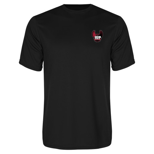 Black Performance Tee - IUP Hawk Wings