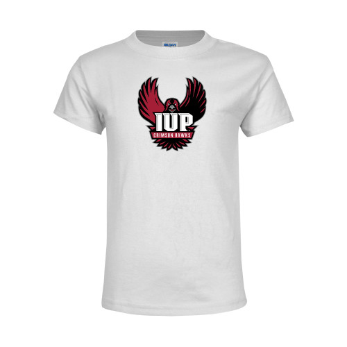  Youth White T Shirt - IUP Hawk Wings