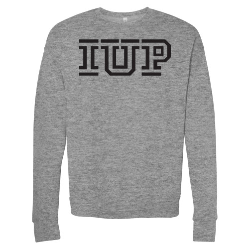  Bella + Canvas Heather Grey Fleece Crew - IUP Logo