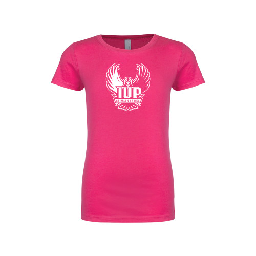 Next Level Girls Fuchsia Fashion Fit T Shirt - IUP Hawk Wings