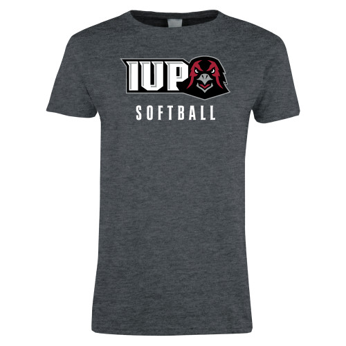  Womens Dark Heather Short Sleeve Tee - Softball