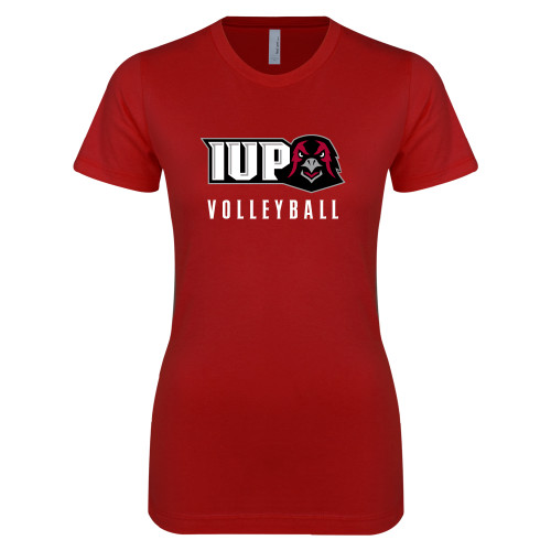  Next Level Womens Cardinal Boyfriend Tee - Volleyball