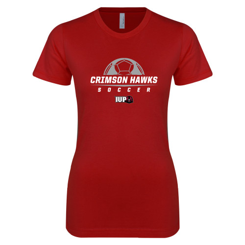  Next Level Womens Cardinal Boyfriend Tee - Soccer