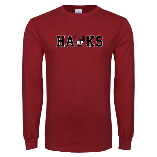  Cardinal Long Sleeve T Shirt - Hawks w Wings Mark