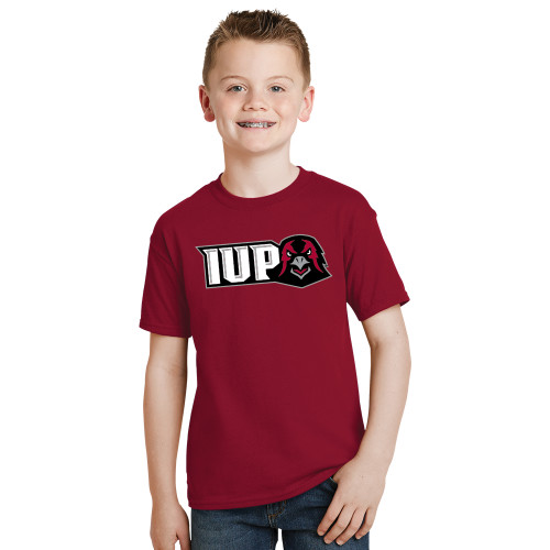  Youth Cardinal T Shirt - IUP Hawk Head