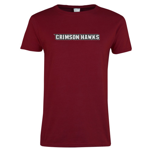  Next Level Womens Cardinal Short Sleeve Tee - Crimson Hawks