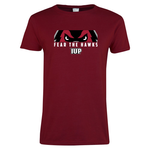  Next Level Womens Cardinal Short Sleeve Tee - Fear The Hawks