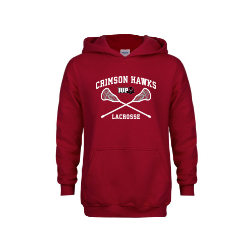  Youth Cardinal Fleece Hoodie - Lacrosse Crossed Sticks