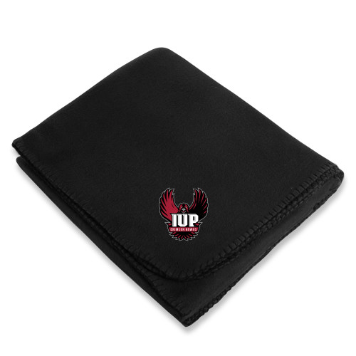  Black Arctic Fleece Blanket - IUP Hawk Wings