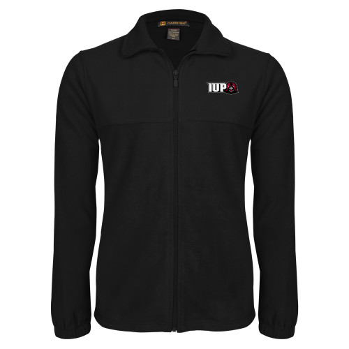  Black Fleece Full Zip Jacket - IUP Hawk Head