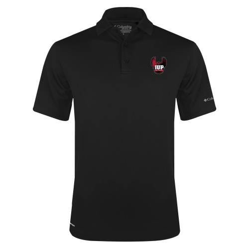  Columbia Black Omni Wick Drive Polo - IUP Hawk Wings